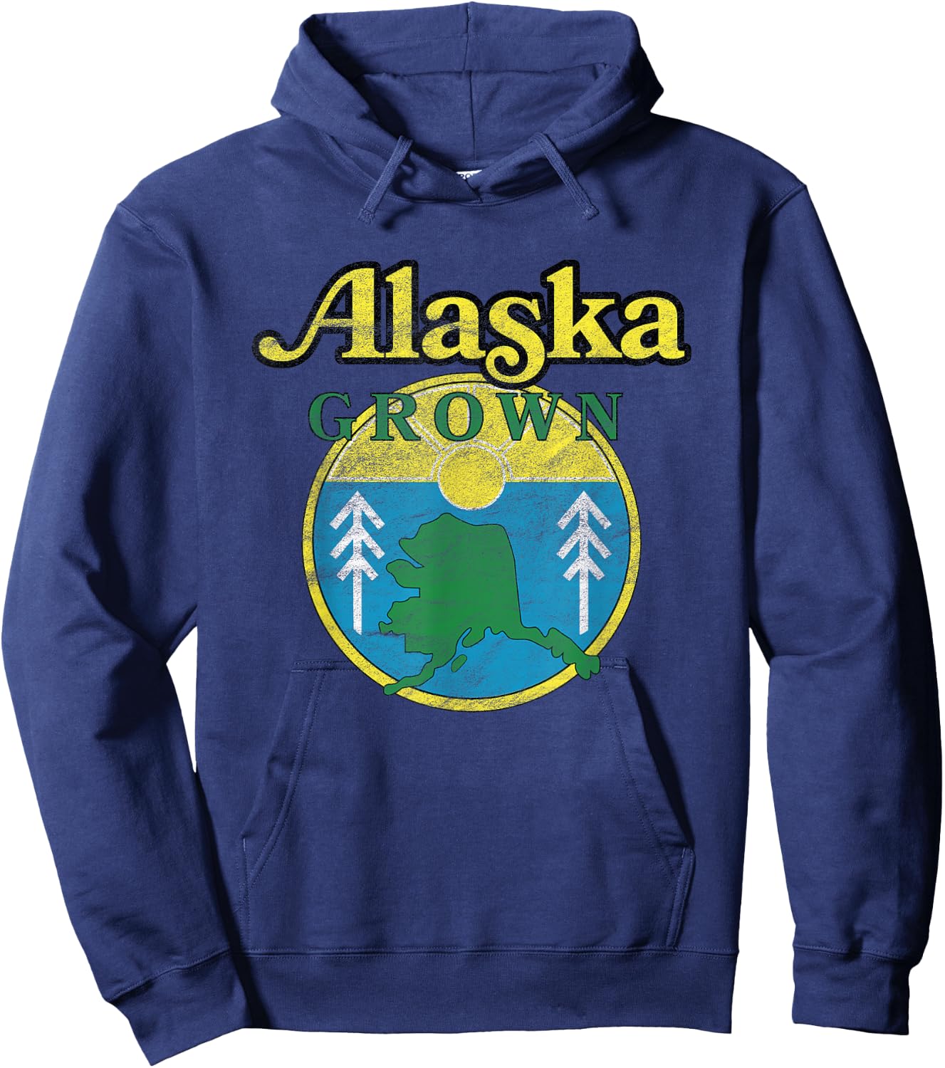 Vintage Retro Alaska Grown Hoodie - Hoodie | Navy