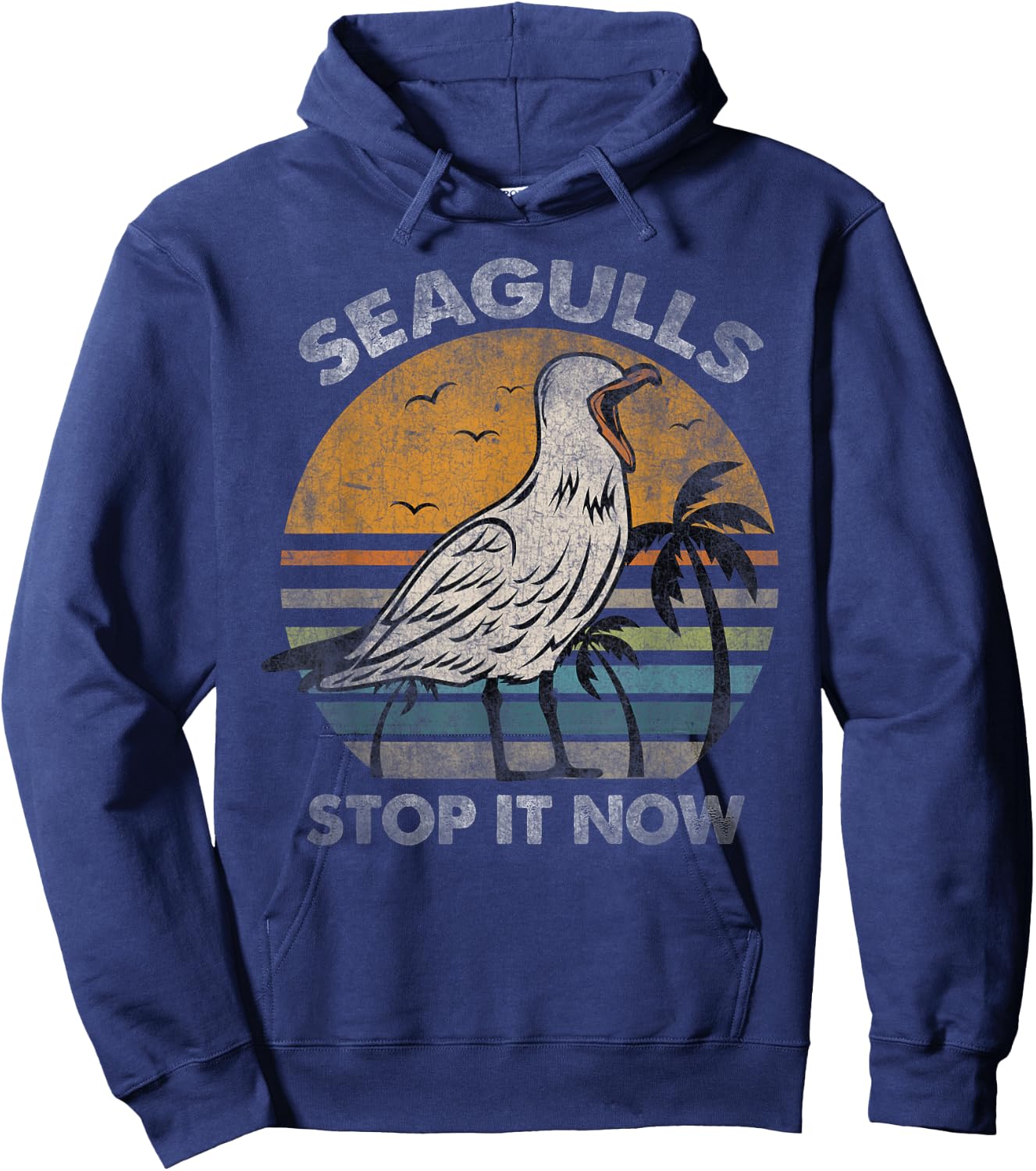 Seagulls Birds Lover Stop It Now Vintage Hoodie - Hoodie | Navy