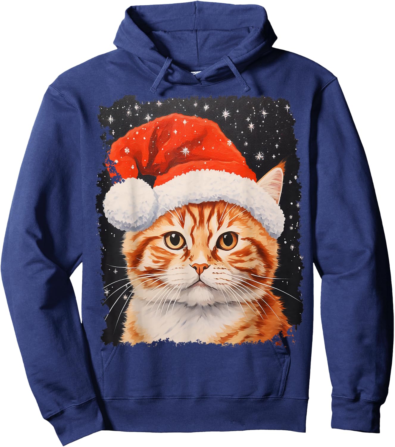 Pop Art Orange Ginger Cat Christmas Hoodie - Hoodie | Navy
