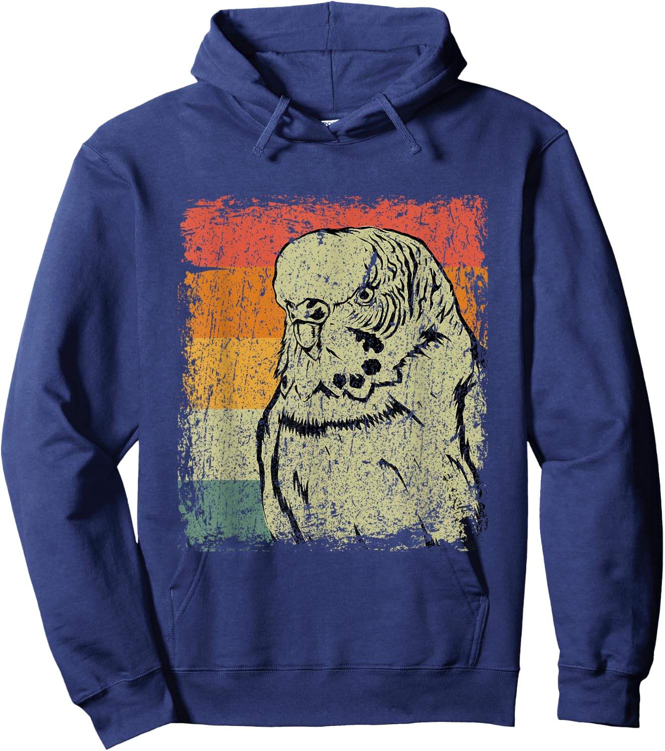 Retro Budgie Gift Vintage Budgie Bird Hoodie - Hoodie | Navy