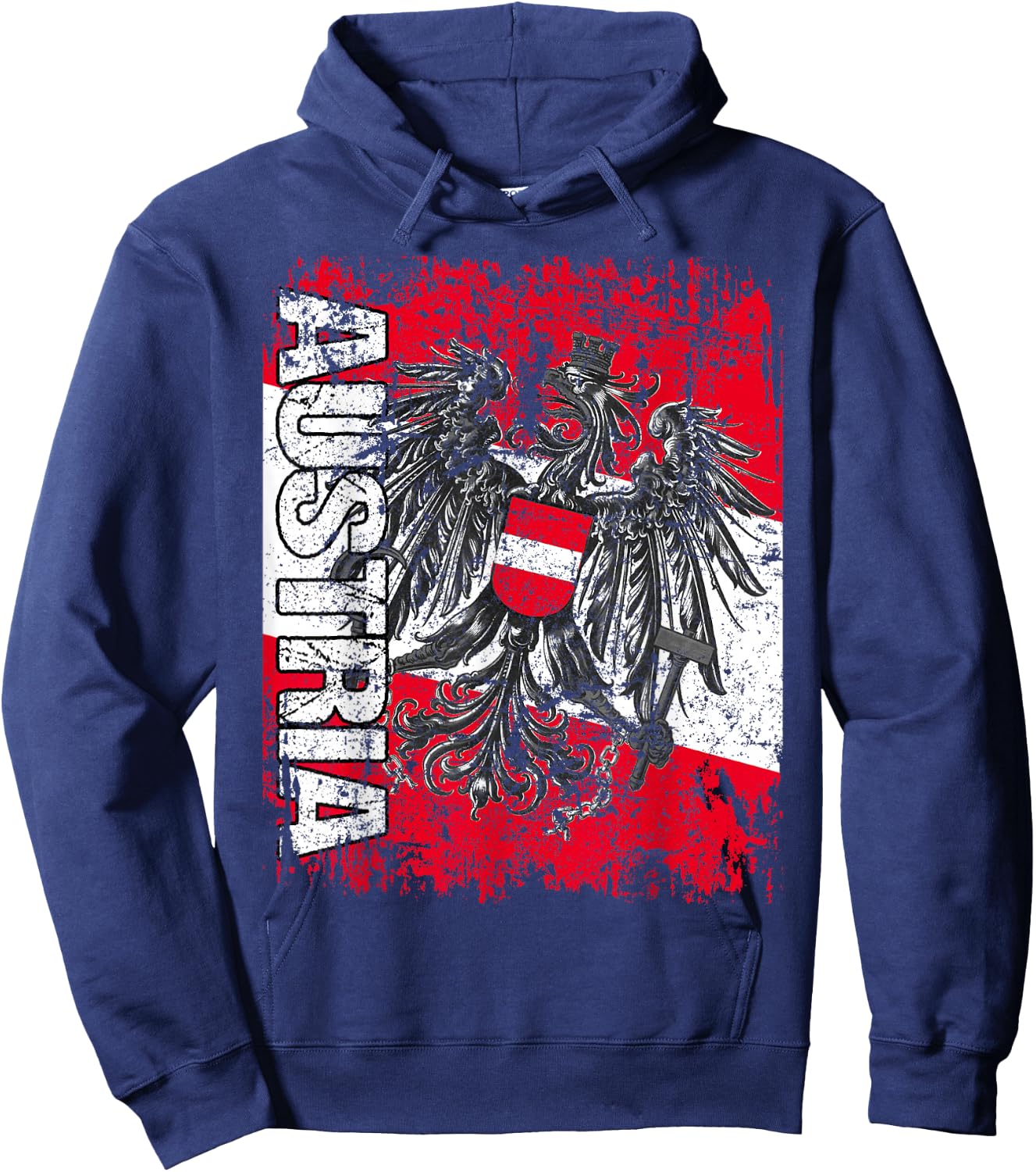 AUSTRIA Flag Vintage Distressed AUSTRIA Hoodie - Hoodie | Navy
