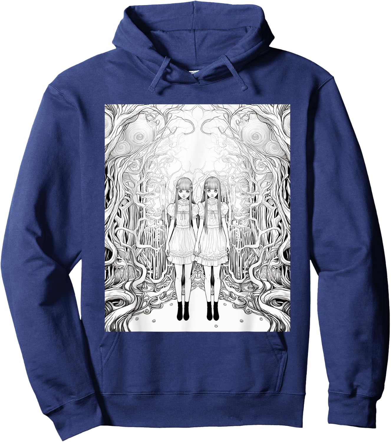 Manga Anime Demon Girl Beauty Horror Hoodie - Hoodie | Navy