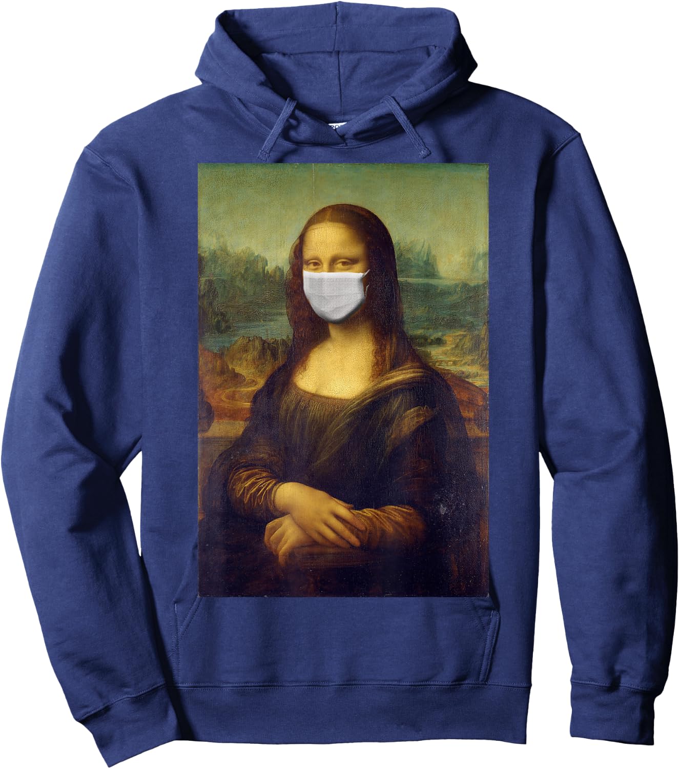 Mona Lisa Face Mask Hoodie - Hoodie | Navy