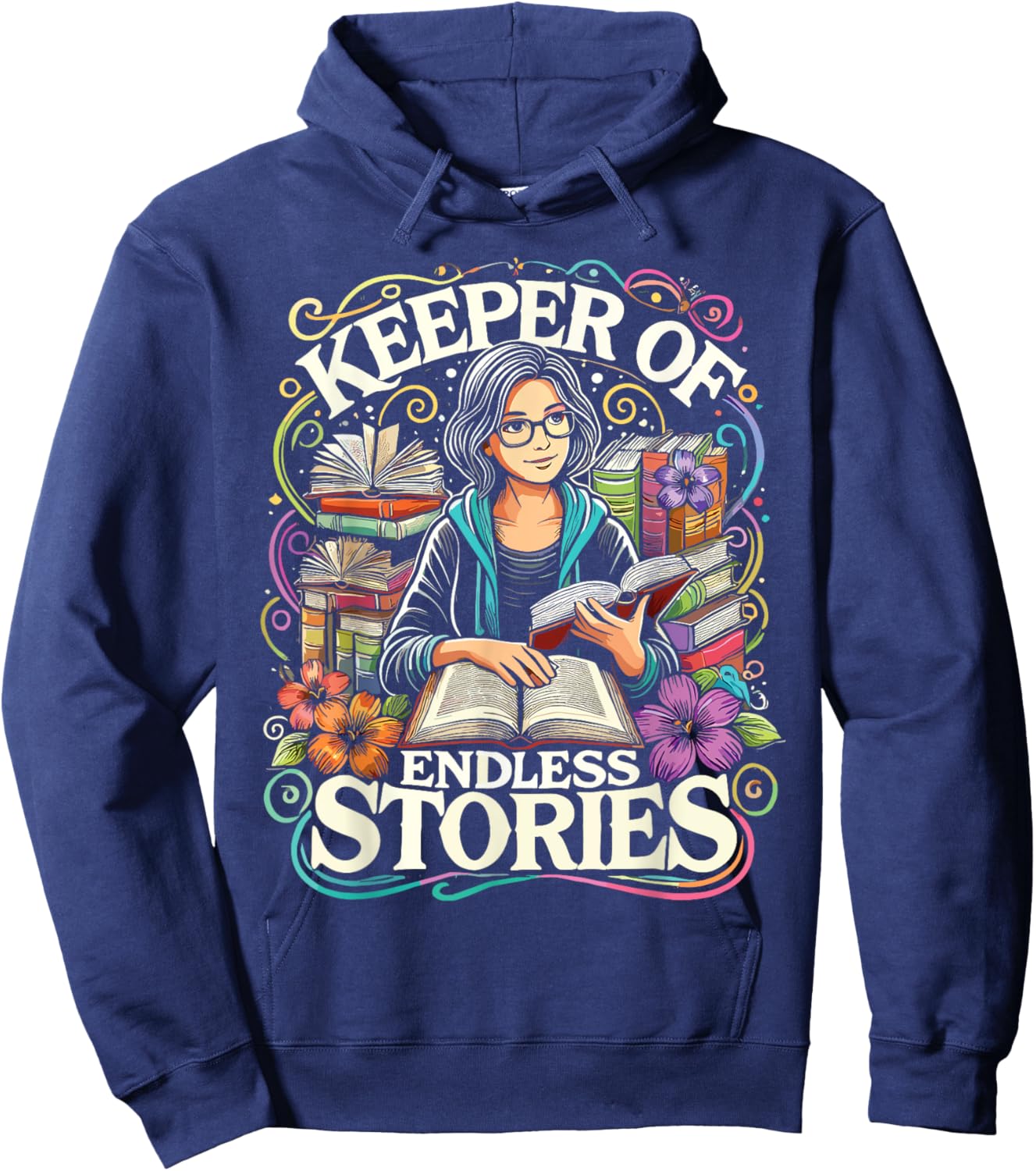 Library Keeper Of Endless Stories Librarian Hoodie - Hoodie | Navy