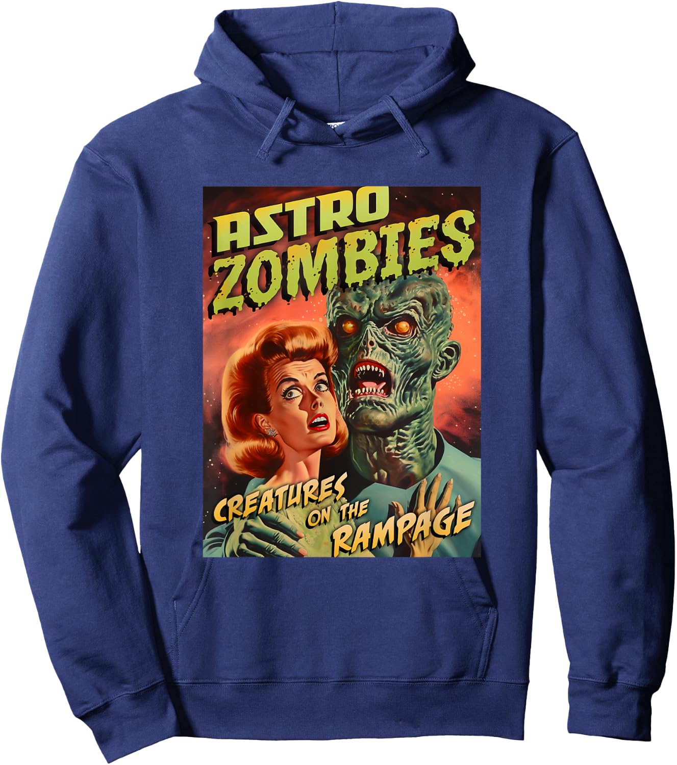 Astro Zombies 1950s Horror Comic Cover Hoodie - Hoodie | Navy
