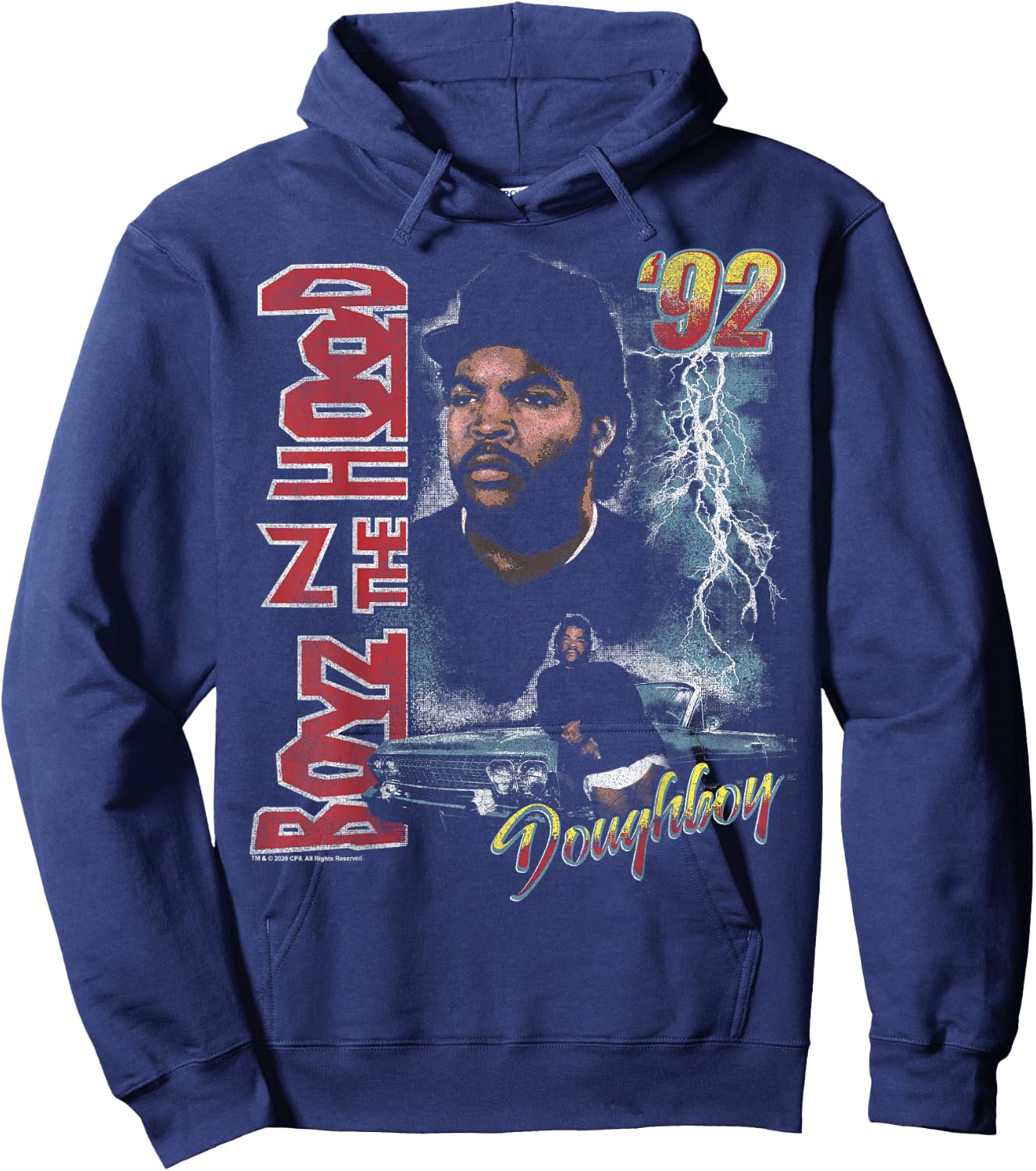 Boyz in The Hood Doughboy Poster Short Sleeve Hoodie - Hoodie | Navy