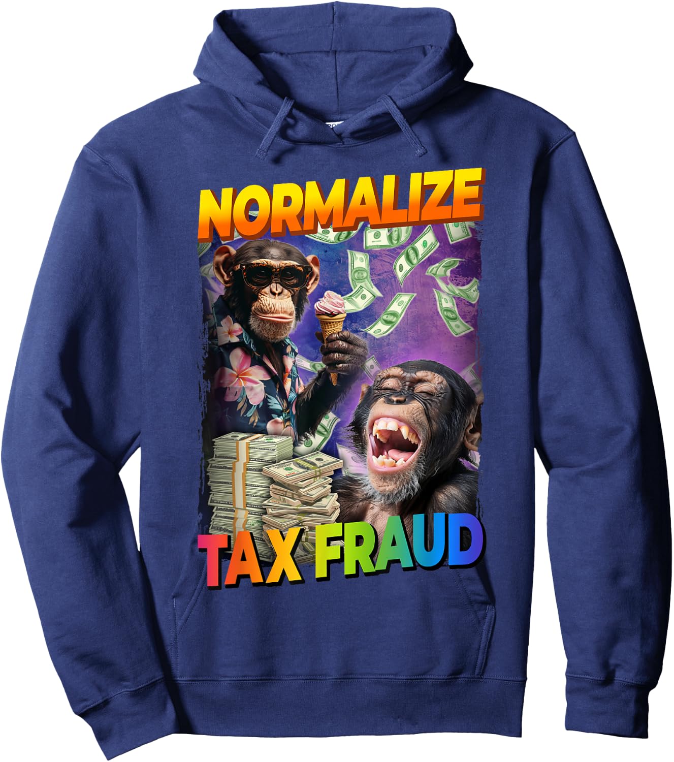 Normalize Tax Fraud Hoodie - Hoodie | Navy