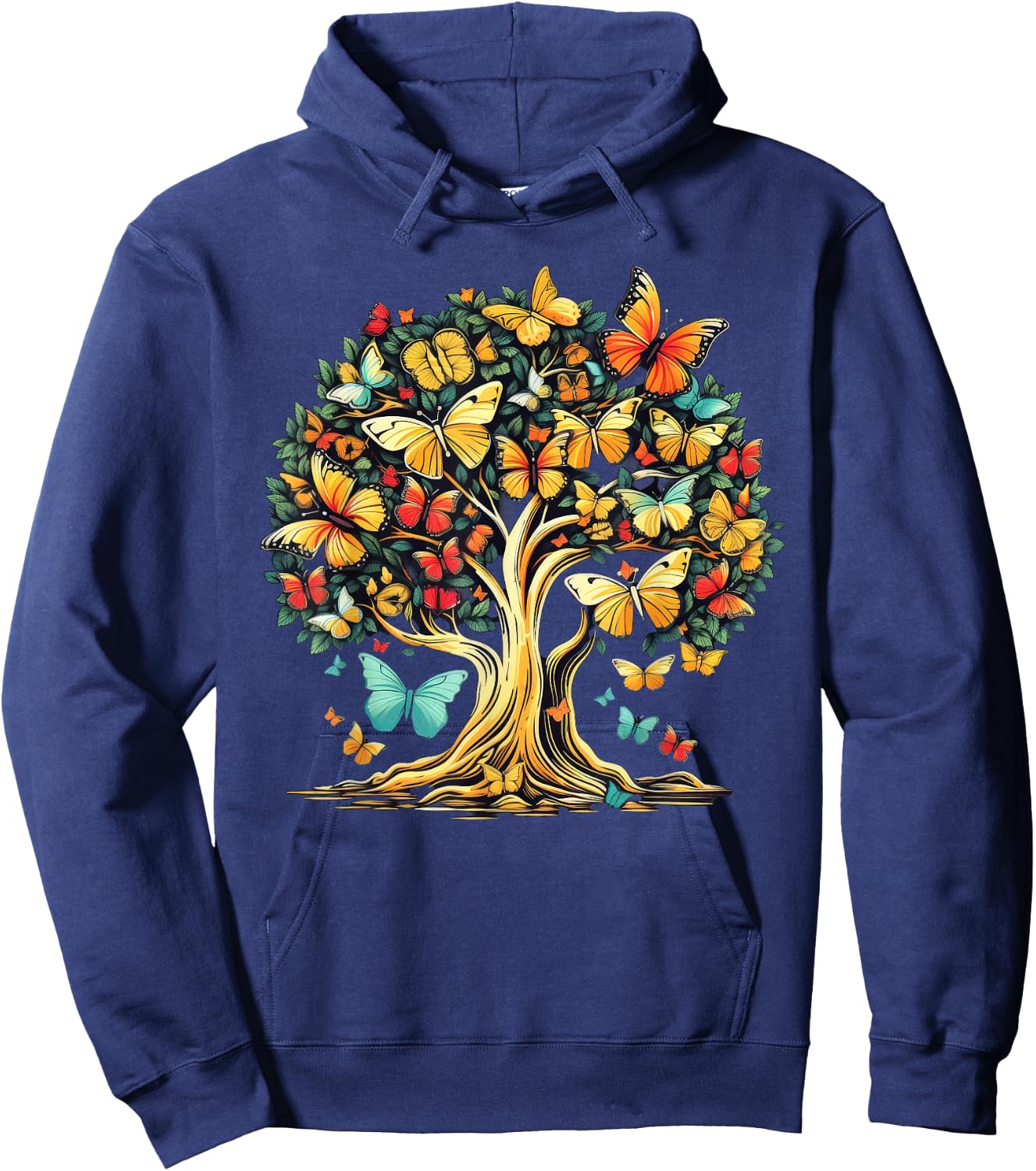 Butterfly Tree Beautiful Butterflies Nature Hoodie - Hoodie | Navy