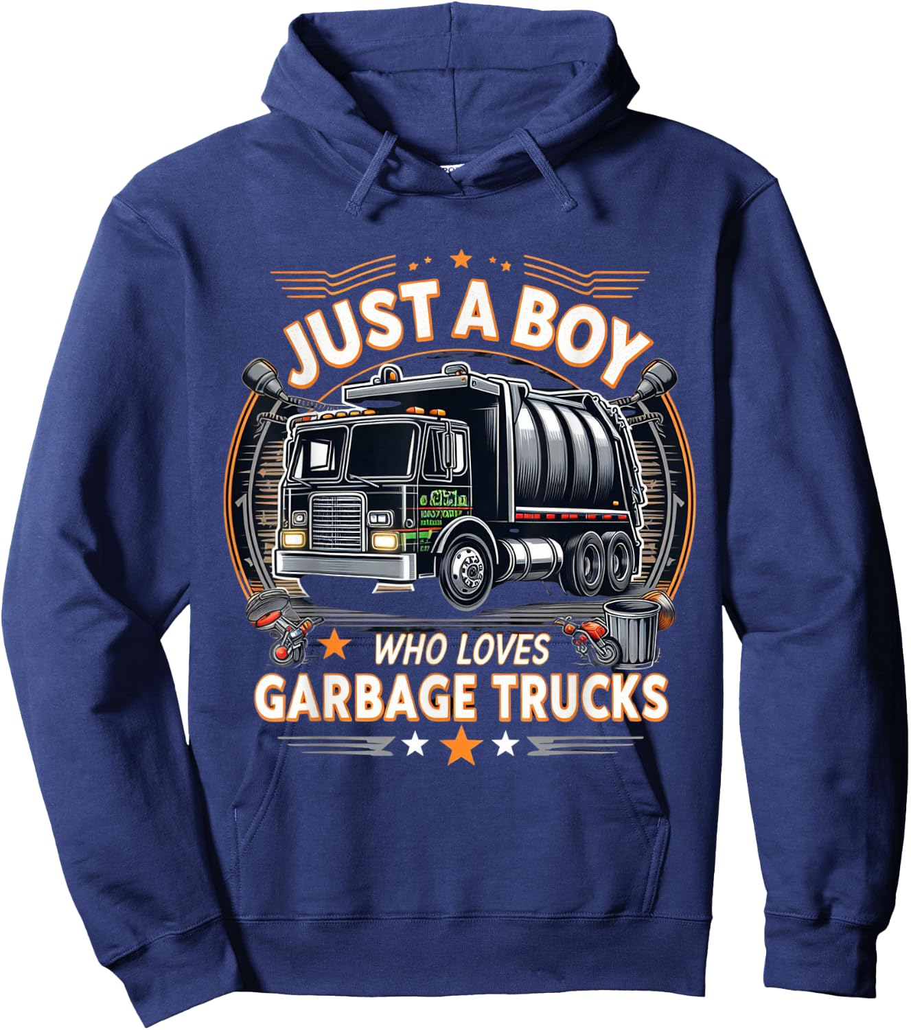 Just a boy who loves Garbage Trucks Hoodie - Hoodie | Navy