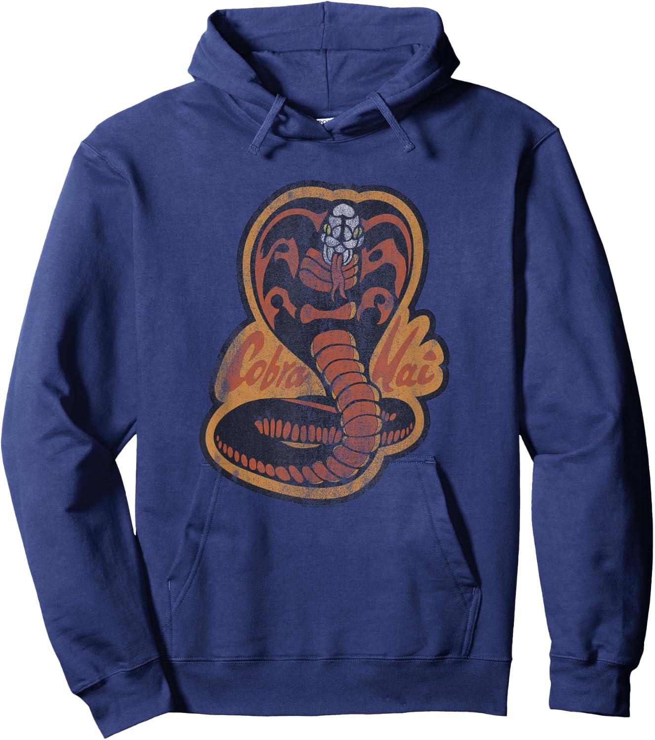 Cobra Kai Distressed Vintage Snake Logo TV Show Hoodie - Hoodie | Navy
