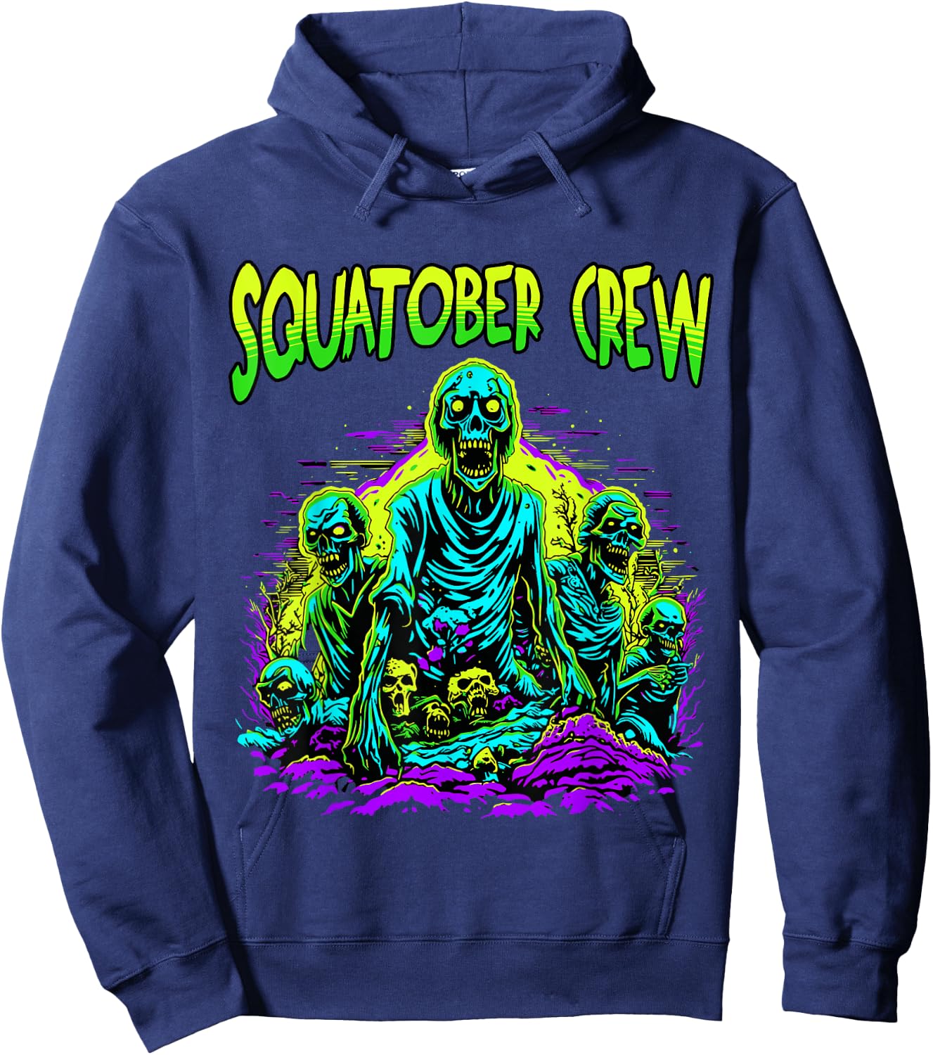 SQUATOBER CREW October Squat Challenge Zombies Hoodie - Hoodie | Navy
