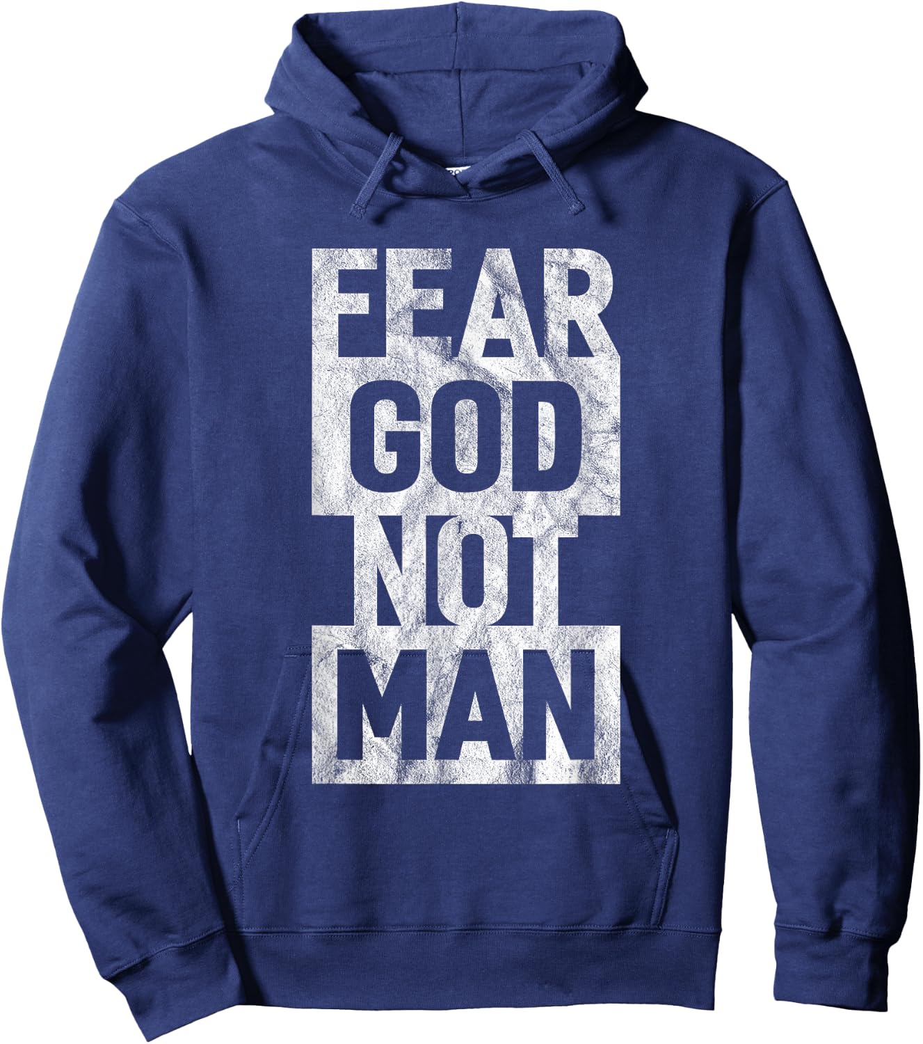 Fear God Not Man Cool Christian Funny Vintage Hoodie - Hoodie | Navy