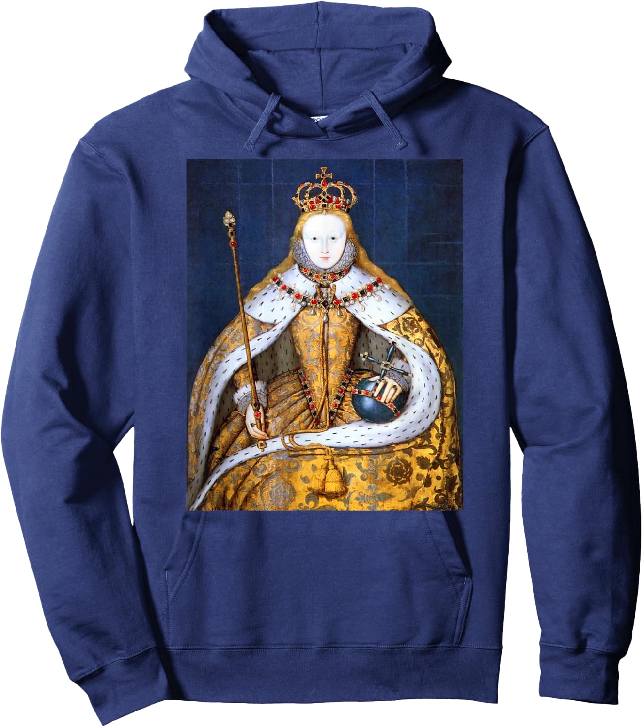 Elizabeth I In Coronation Robe Hoodie - Hoodie | Navy