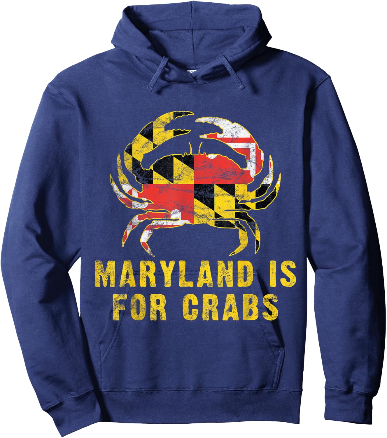 maryland is for crabs vintage ML flage crab Hoodie - Hoodie | Navy