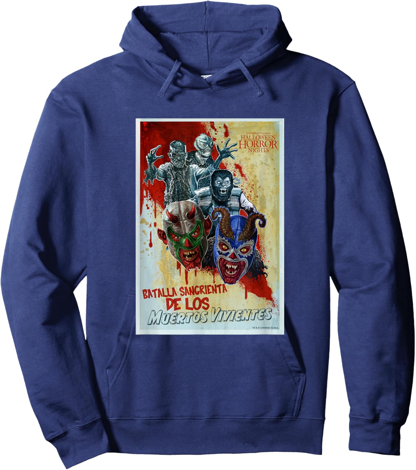 Halloween Horror Nights Luchadores Monstruosos Hoodie - Hoodie | Navy