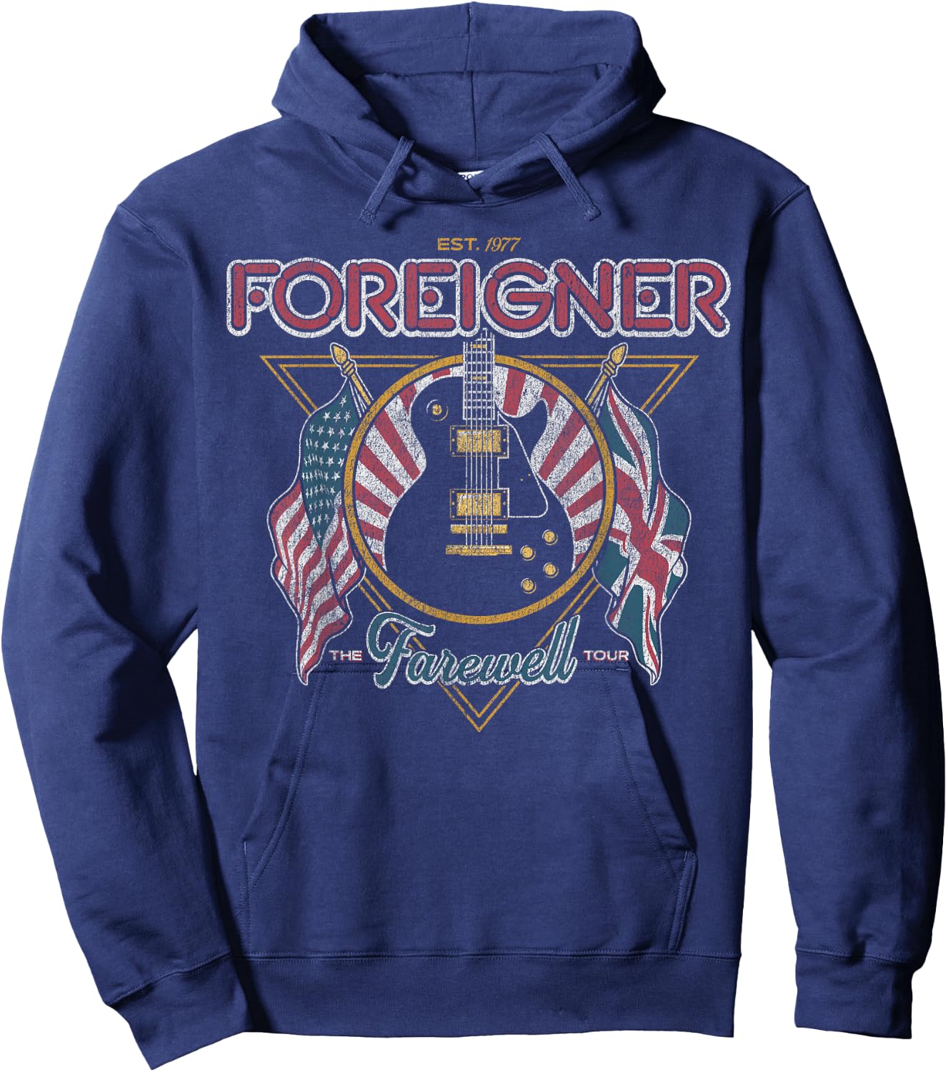 Foreigner Guitar Flag Hoodie - Hoodie | Navy