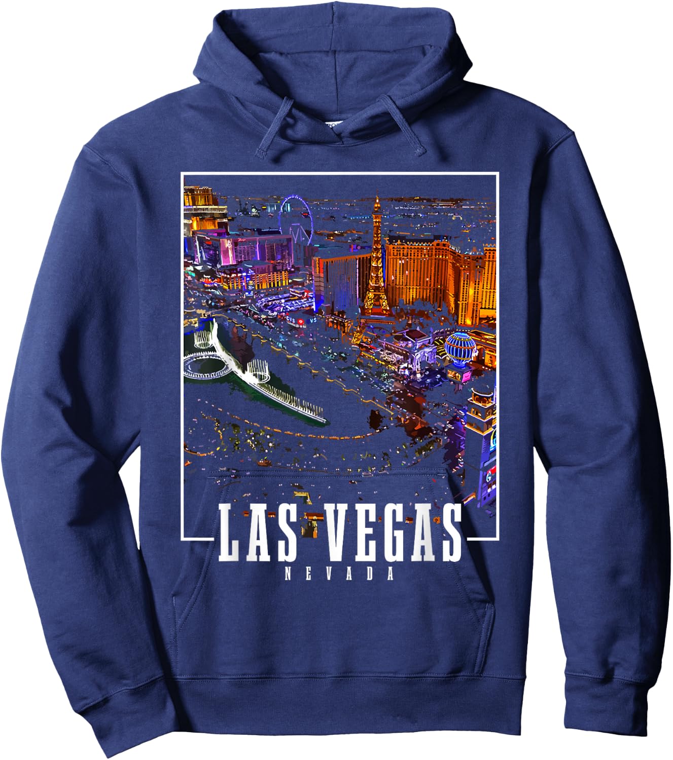 Las Vegas Nevada Skyline USA Souvenir Hoodie - Hoodie | Navy