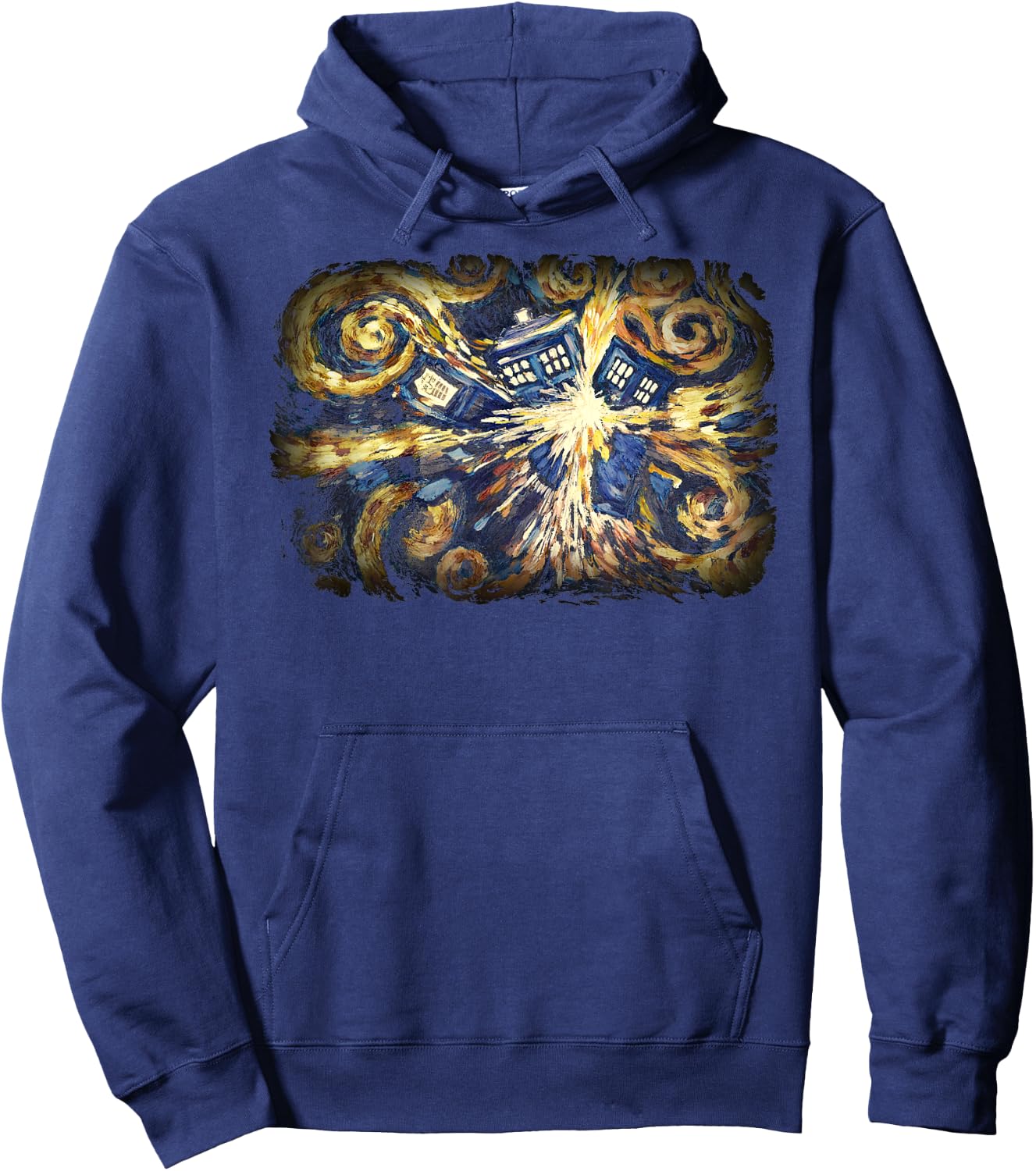 Art Tardis Van Gogh Time Travel Sci-Fi Fan Hoodie - Hoodie | Navy
