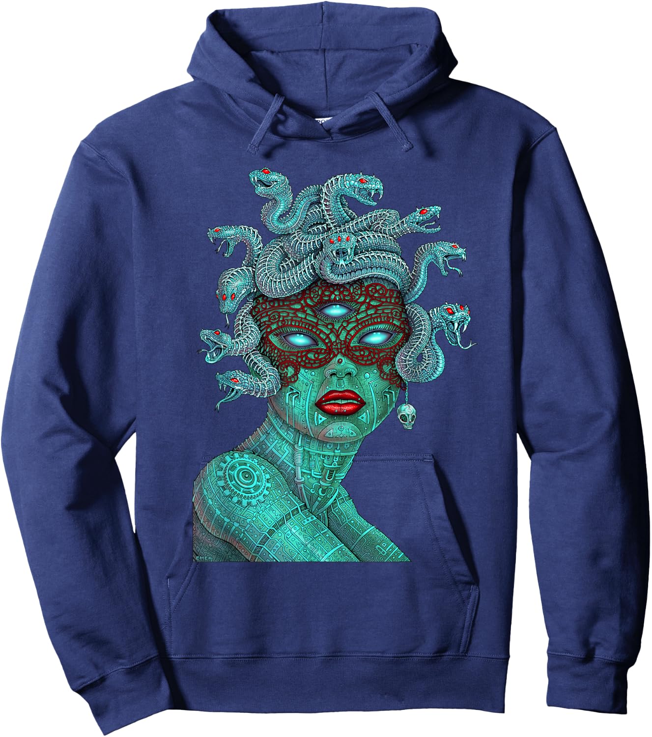 Alien Medusa - by Emek Artman Hoodie - Hoodie | Navy