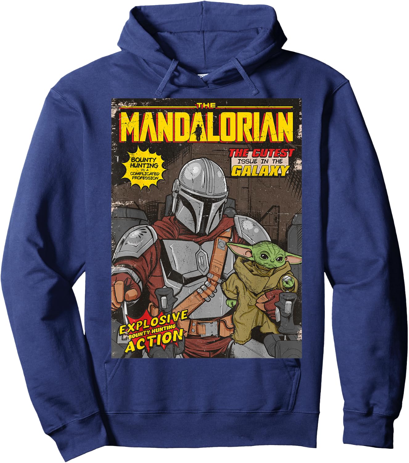 Star Wars The Mandalorian Comic Cover Hoodie - Hoodie | Navy