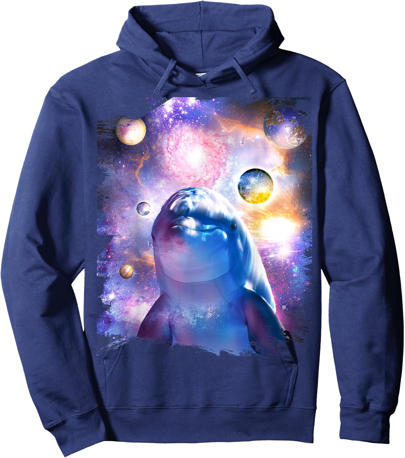 Galaxy Dolphin - Dolphins in Space Hoodie - Hoodie | Navy