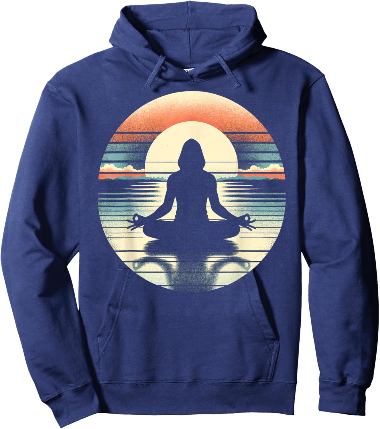 Tranquil Sunrise Yoga Pose Silhouette Hoodie - Hoodie | Navy