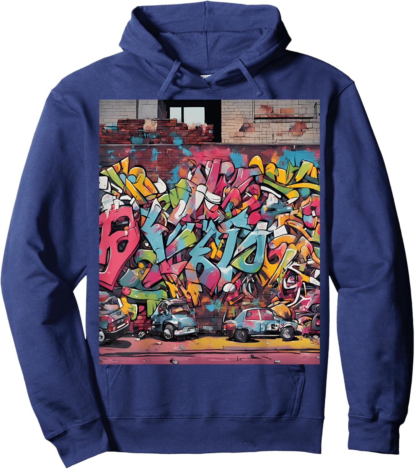 Animated Graffiti Scene Urban Art Hoodie - Hoodie | Navy