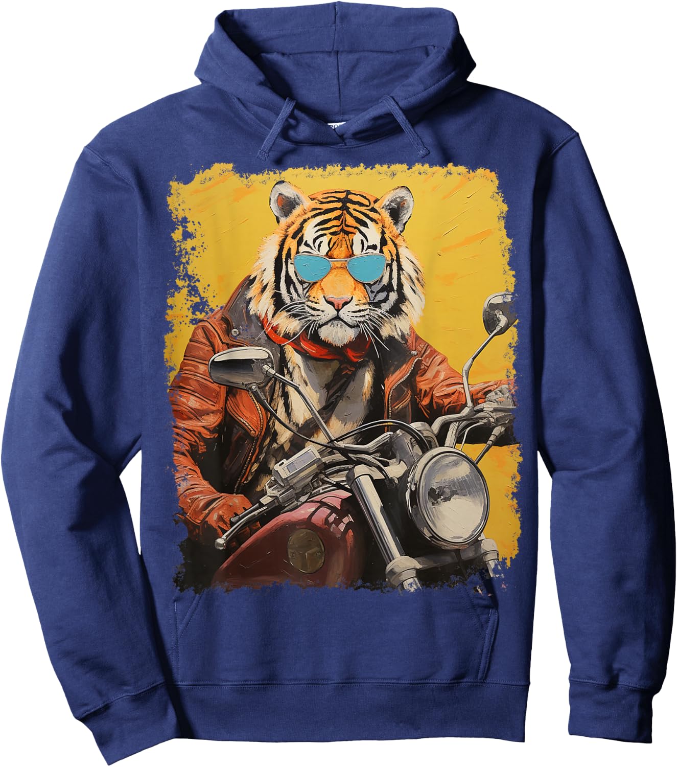 Motorbike Gear Tiger on Motorcycle Hoodie - Hoodie | Navy