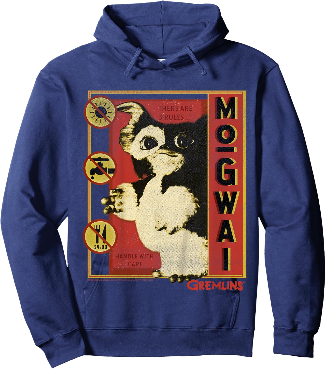 Kids Gremlins Mogwai Three Rules Poster Hoodie - Hoodie | Navy
