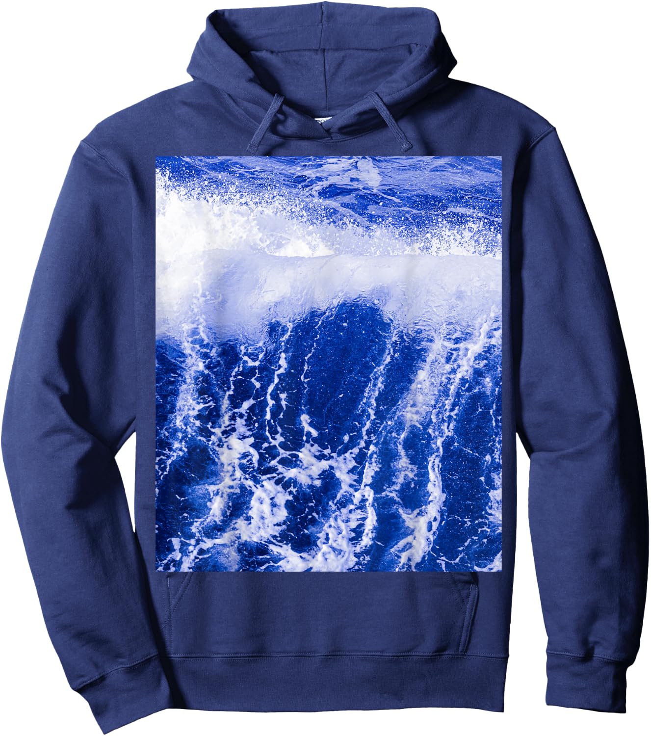 Blue Ocean Wave - Blue foaming clear water Hoodie - Hoodie | Navy