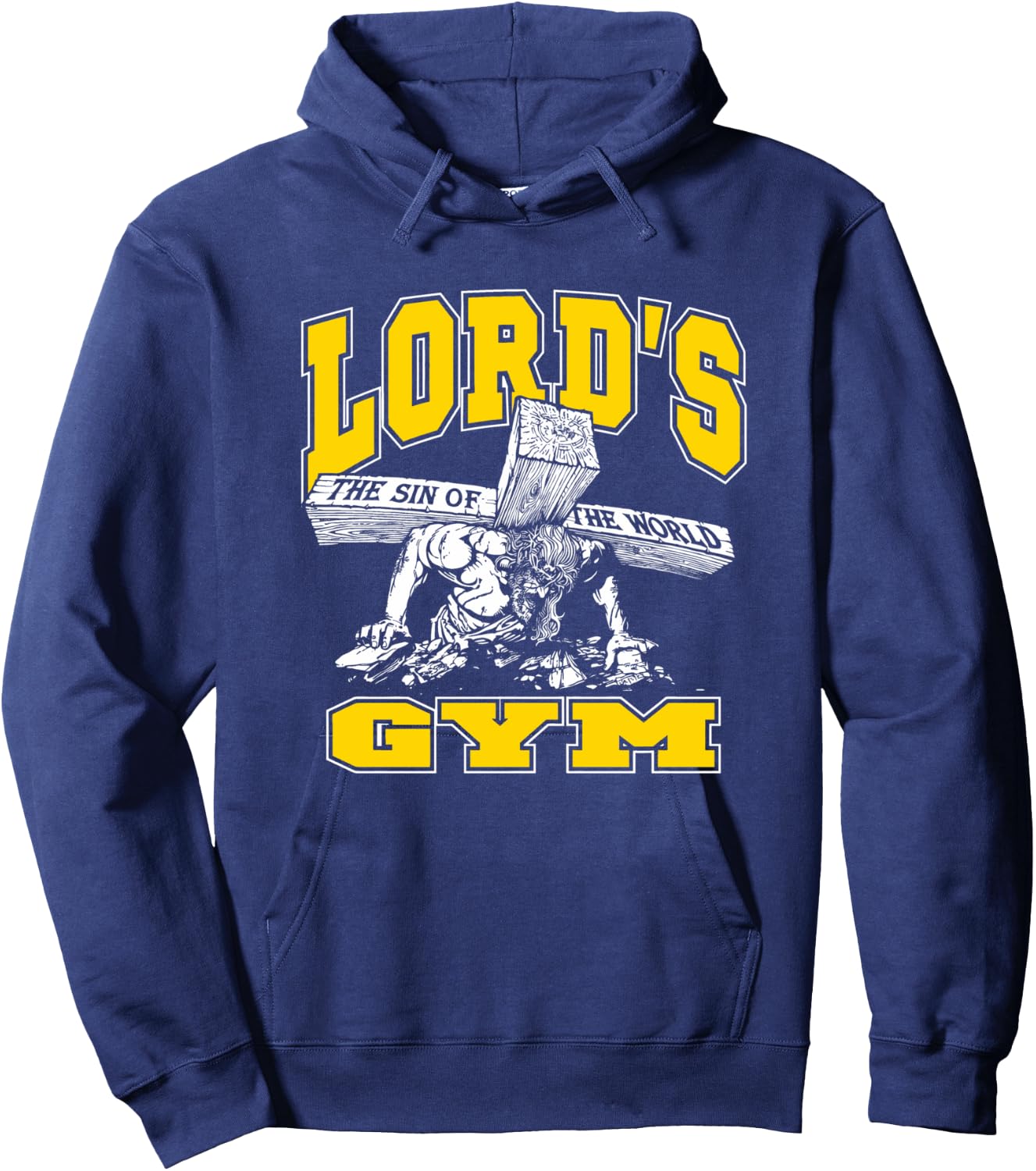 Lords Gym - Lord's The Sin of World Jesus Hoodie - Hoodie | Navy