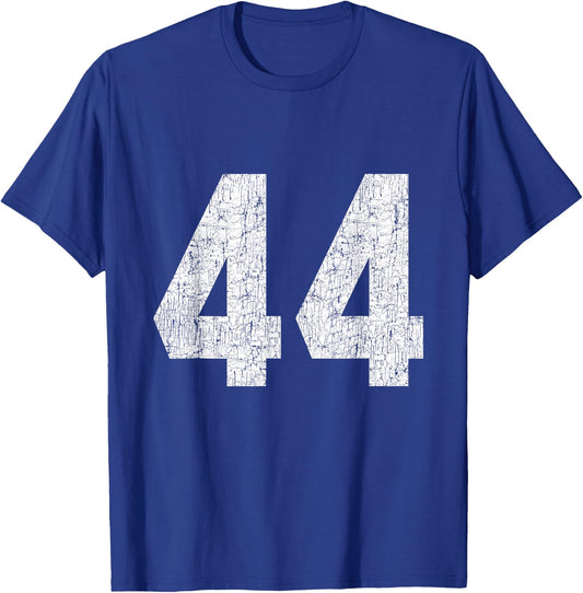 #44 Jersey Uniform Varsity Sports Number, 44th Birthday T-Shirt - T-Shirt | Royal