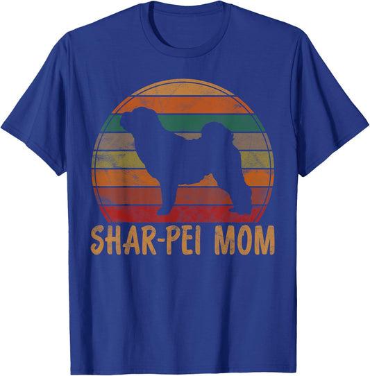 Retro Shar-Pei Mom Gift Sharpei Dog Owner Mother Pet Mama Women Girls Kids T-Shirt - T-Shirt | Royal
