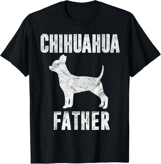 Vintage Chihuahua Dad Gift Chi-chi Father Dog Papa Pet Lover T-Shirt - T-Shirt | Black