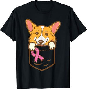 Pocket Dog Welsh Corgi Breast Cancer Awareness Support Gift