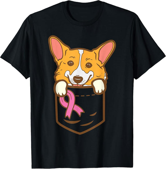 Pocket Dog Welsh Corgi Breast Cancer Awareness Support Gift