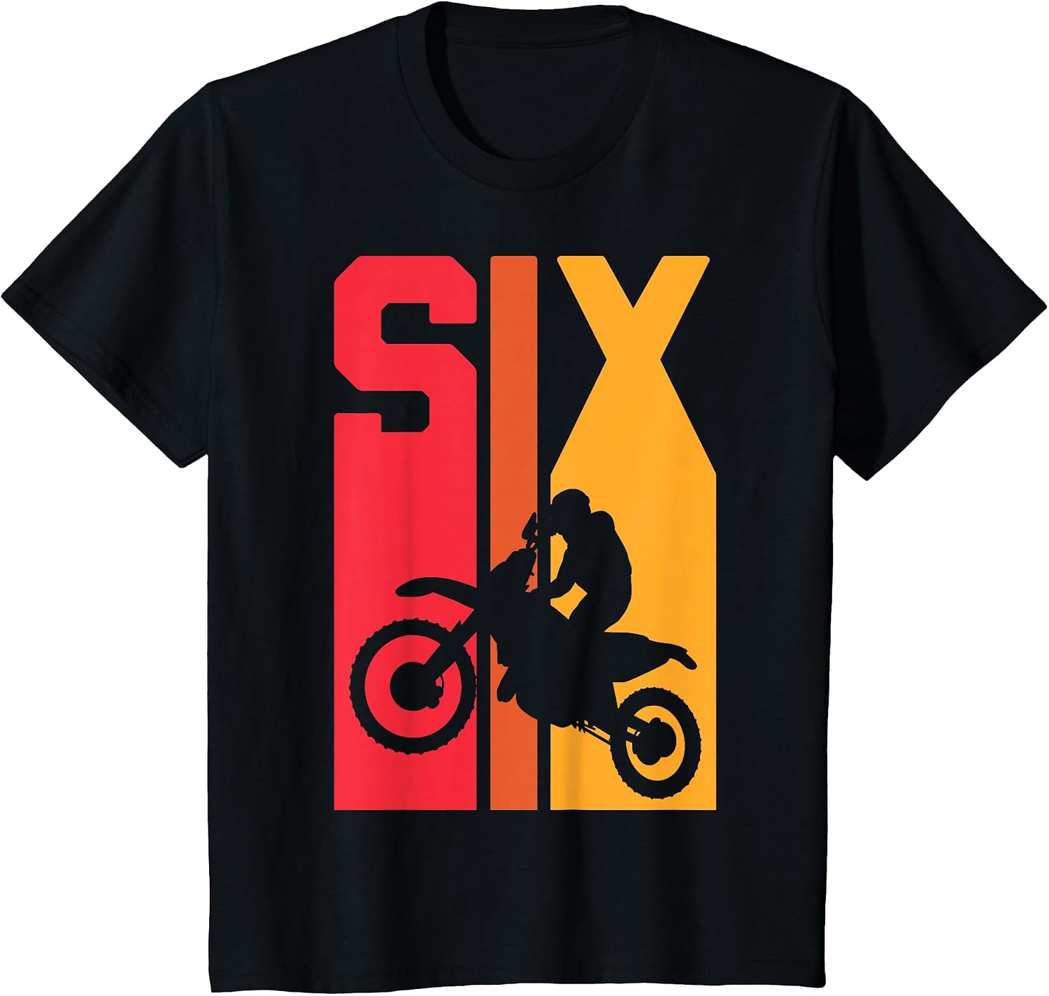 6th Birthday Retro Motocross 6 Years Boys Girl Dirt Bike