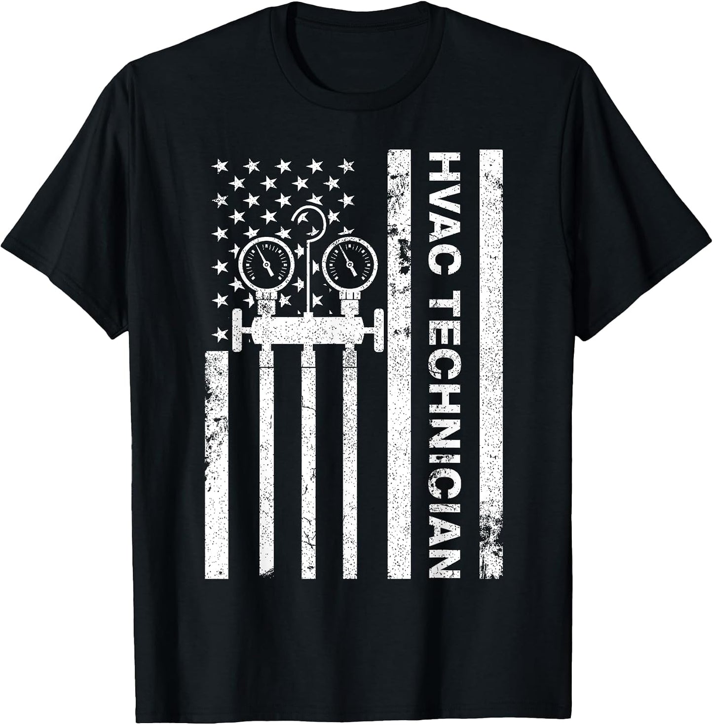 Funny HVAC Gift Cool HVAC Technician American Flag