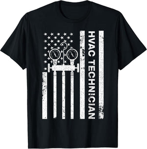 Funny HVAC Gift Cool HVAC Technician American Flag