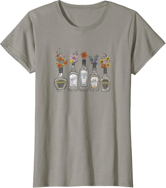 Wild Flowers in Wine Bottles , Women, Slate Grey, XX-Large