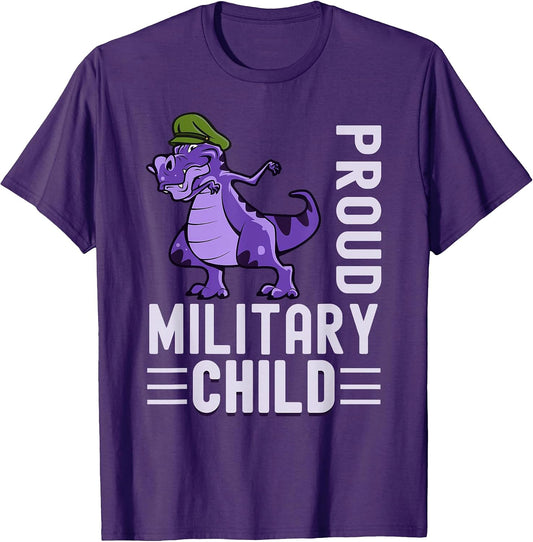 Purple Up Dinosaur Boy - Proud Military Child Month