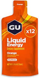 GU Energy Liquid Energy Gel with Complex Carbohydrates, Vegan, Gluten-Free, and Dairy-Free On-the-Go Energy for Any Workout, 12-Count, Orange