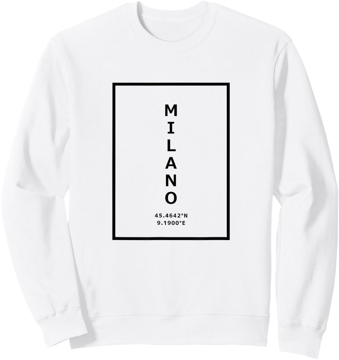 Milano Italy Coordinates Minimalist Sweatshirt - Sweatshirt | White