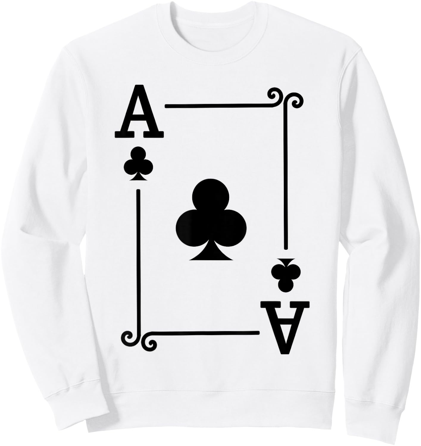 Playing Cards - Matching Clubs Card Suits - Ace Card Sweatshirt - Sweatshirt | White