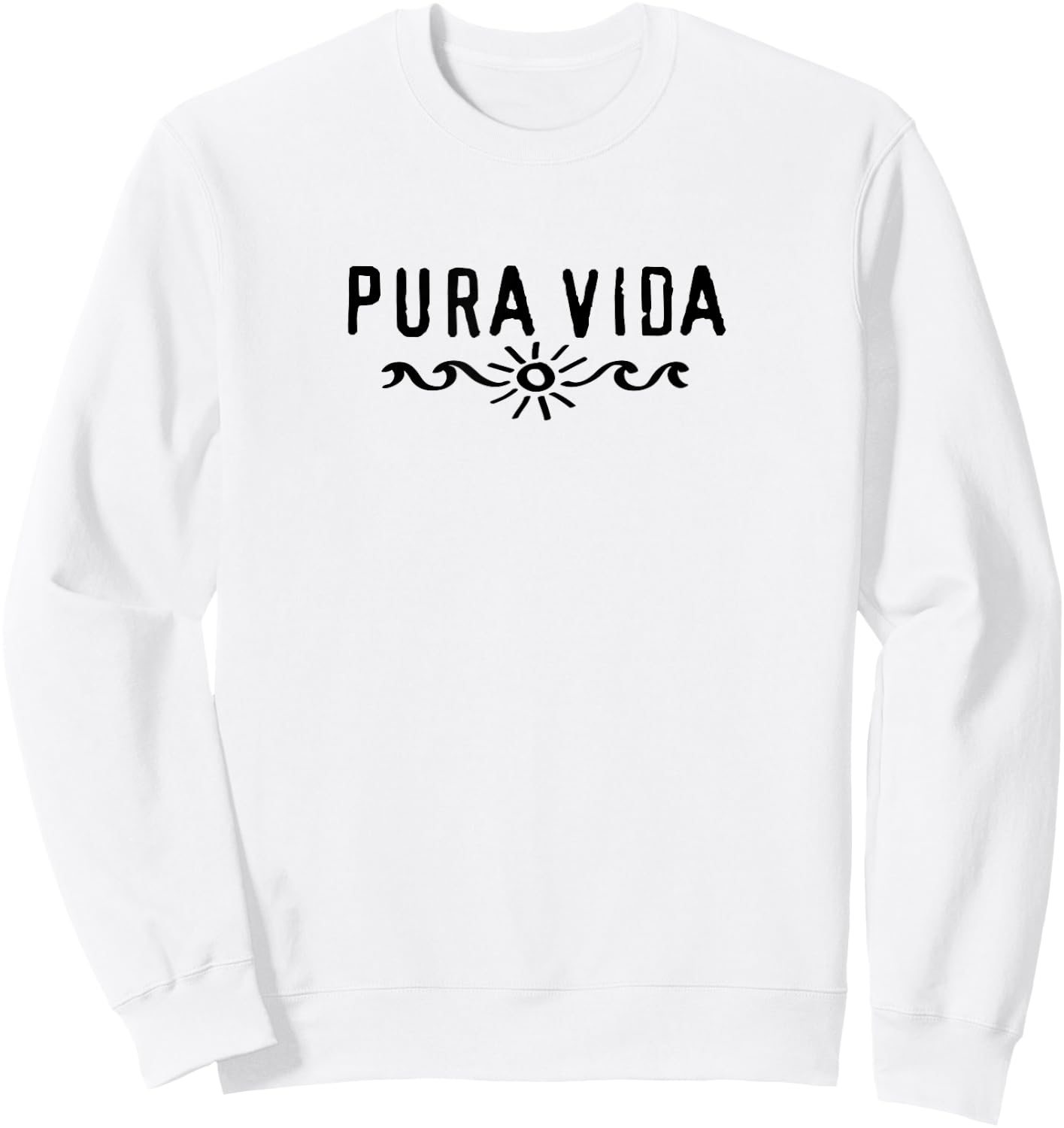 Pure Life, Costa Rica, wave, sun, happiness, motivation, fun Sweatshirt - Sweatshirt | White