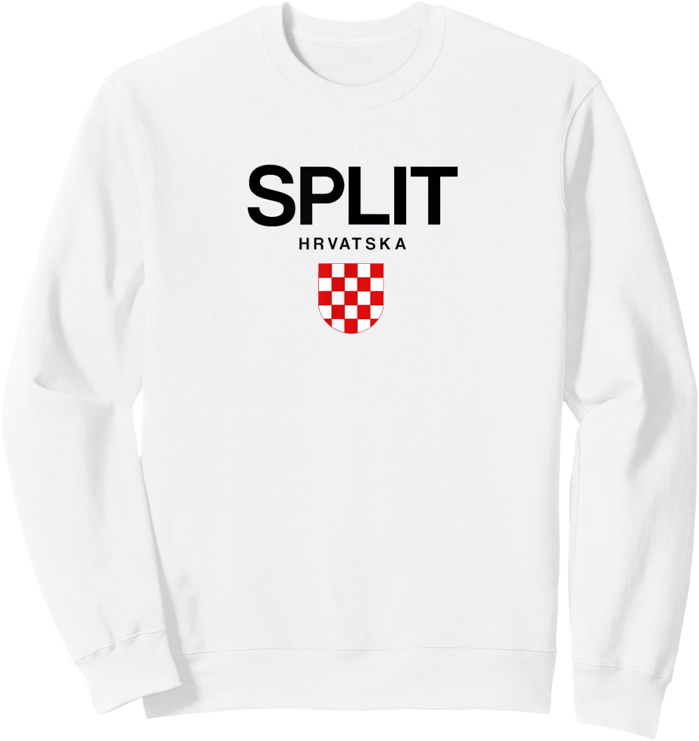 Split Croatian Pride Croatia Sweatshirt - Sweatshirt | White