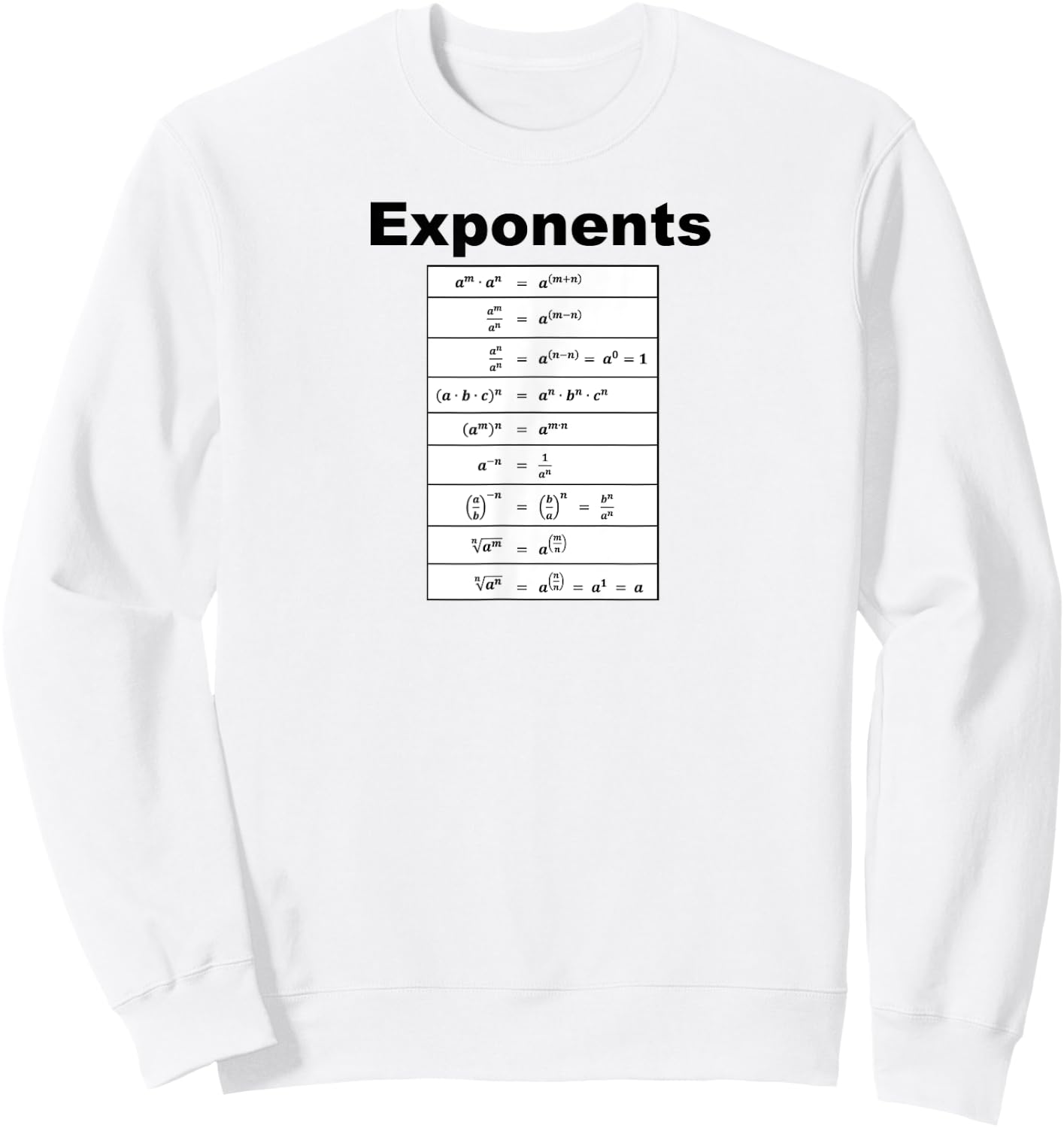 Kathryn Paulk Educational Math Algebra Exponents Sweatshirt - Sweatshirt | White
