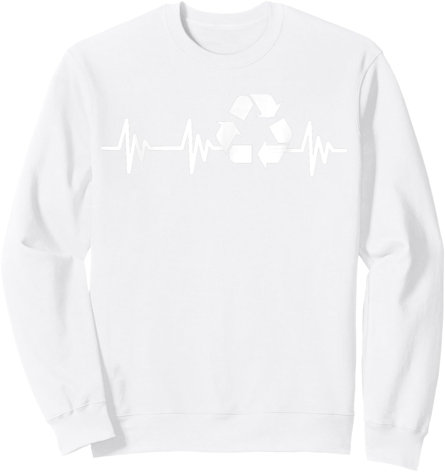 Earth Day Heartbeat Recycling Recycle Women Kids Sweatshirt - Sweatshirt | White