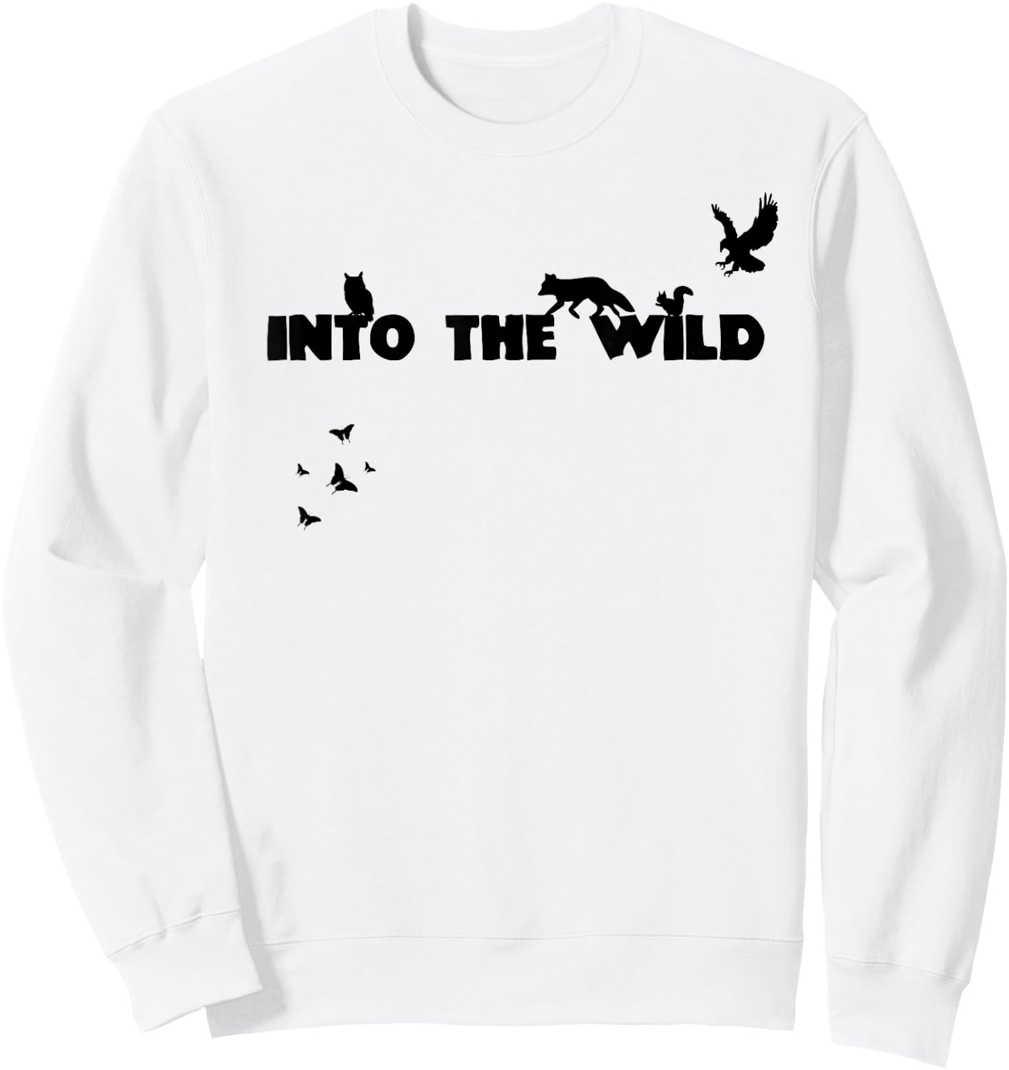 INTO THE WILD Pure nature with wild animals Sweatshirt - Sweatshirt | White