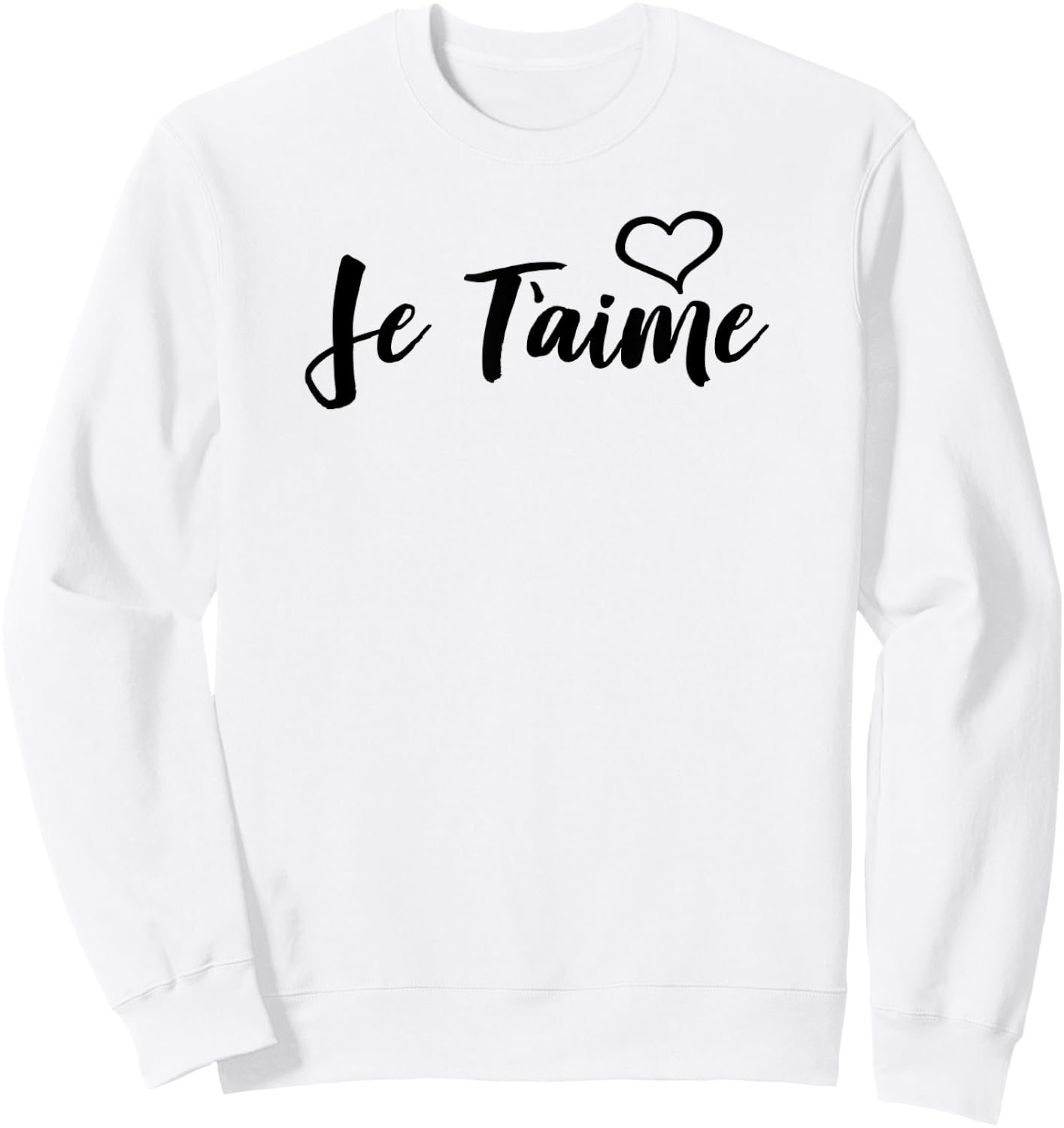 Je T'aime Heart French Sweatshirt - Sweatshirt | White